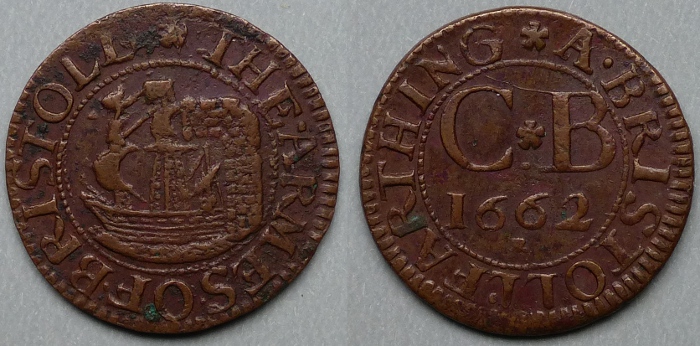 Bristol, city issue 1662 farthing N1579